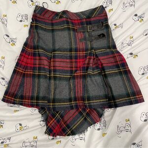 Plaid Skirt with Faux Buckles from Next